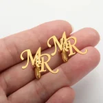 Stainless Steel Men's Cufflinks - Custom Letter Design,