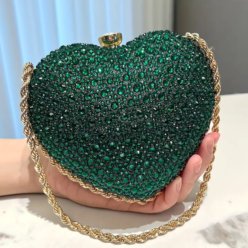 Heart shaped clutch -Green
