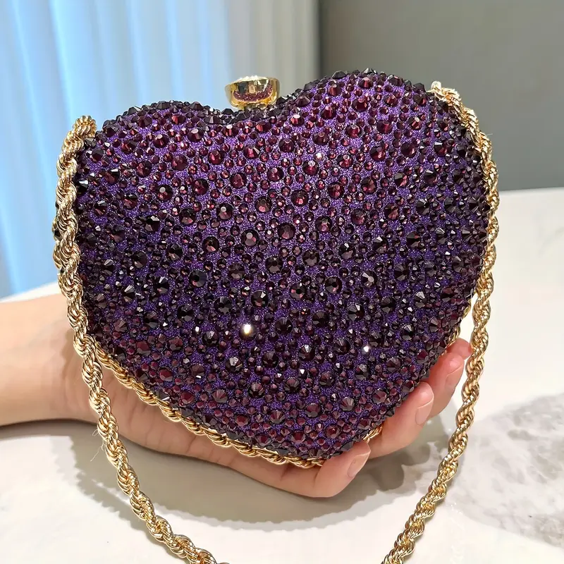 Heart shaped clutch -Purple