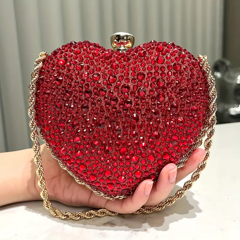 Heart shaped clutch -Red 2