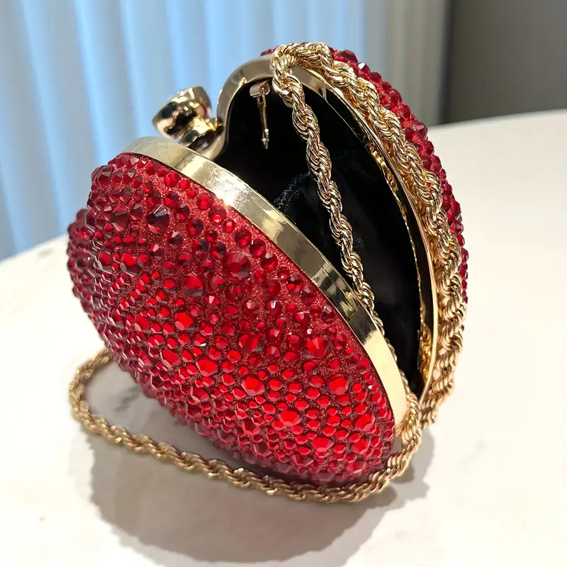 Heart shaped clutch -Red 3